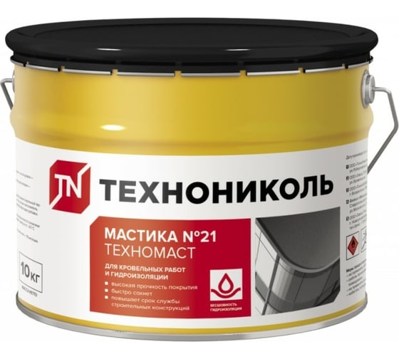Изображение товара Кровельная мастика Технониколь №21 Техномаст, ведро 10 кг ЦБ769339