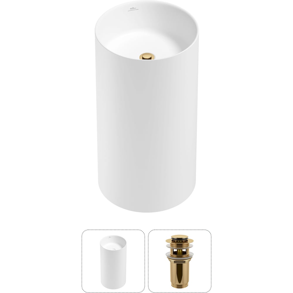 Изображение товара Напольная раковина Wellsee Chalice Perfection из акрила матовая белая