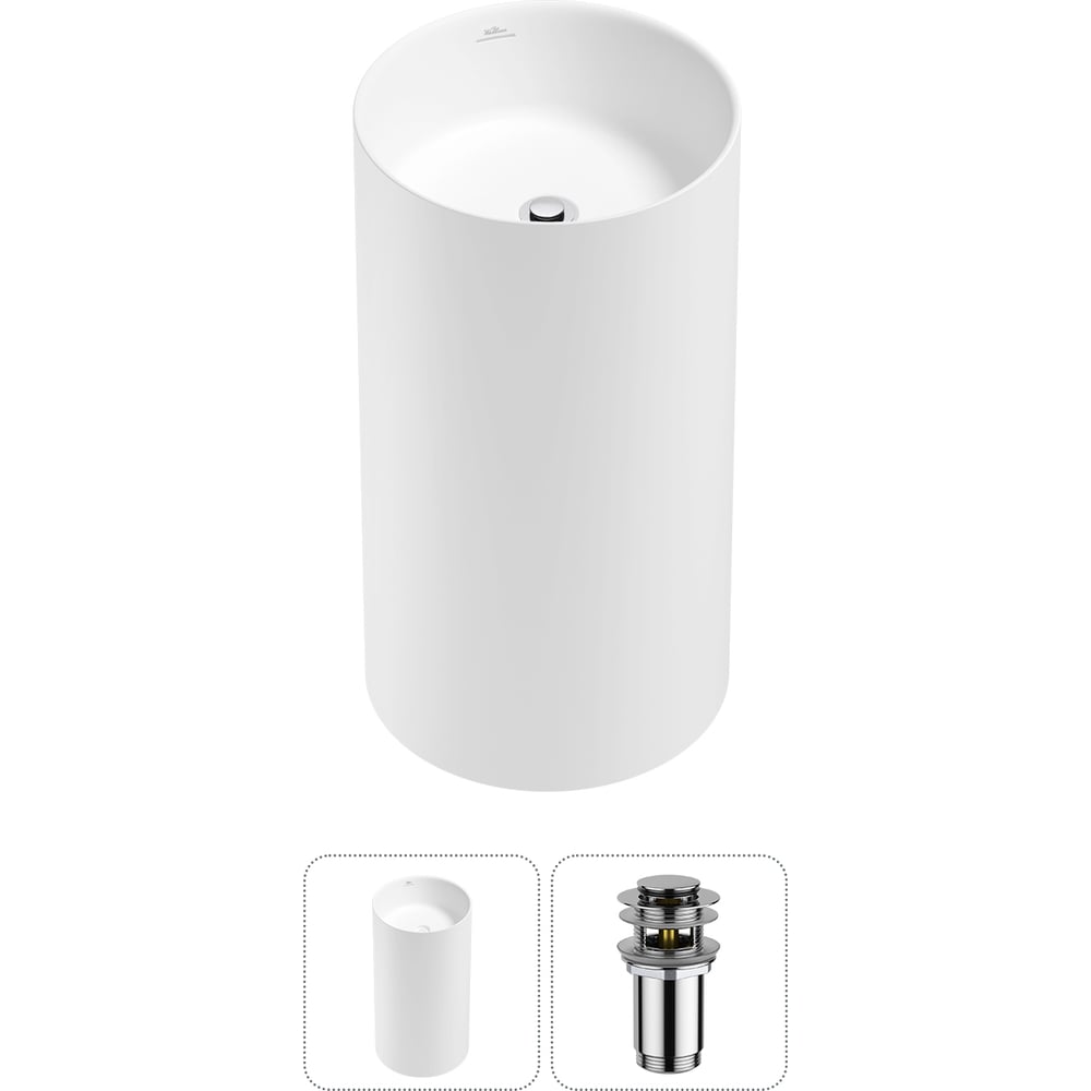 Изображение товара Напольная раковина Wellsee Chalice Perfection из акрила с отверстием для перелива