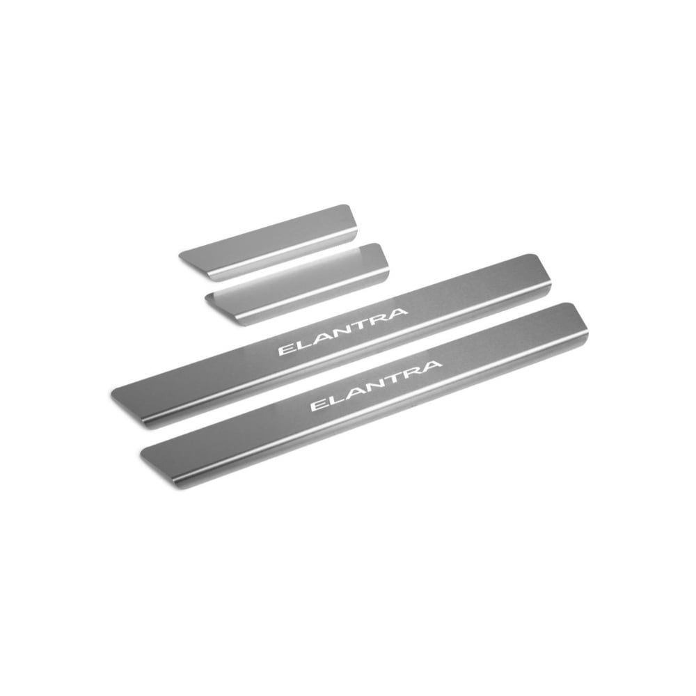Изображение товара Накладки на пороги Rival для Hyundai Elantra 2019-н.в. нержавеющая сталь стильные защитные накладки