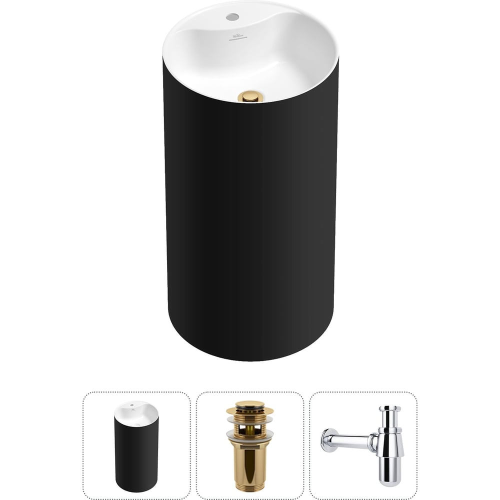 Изображение товара Напольная раковина моноблок из акрила Wellsee Chalice Perfection 3 в 1