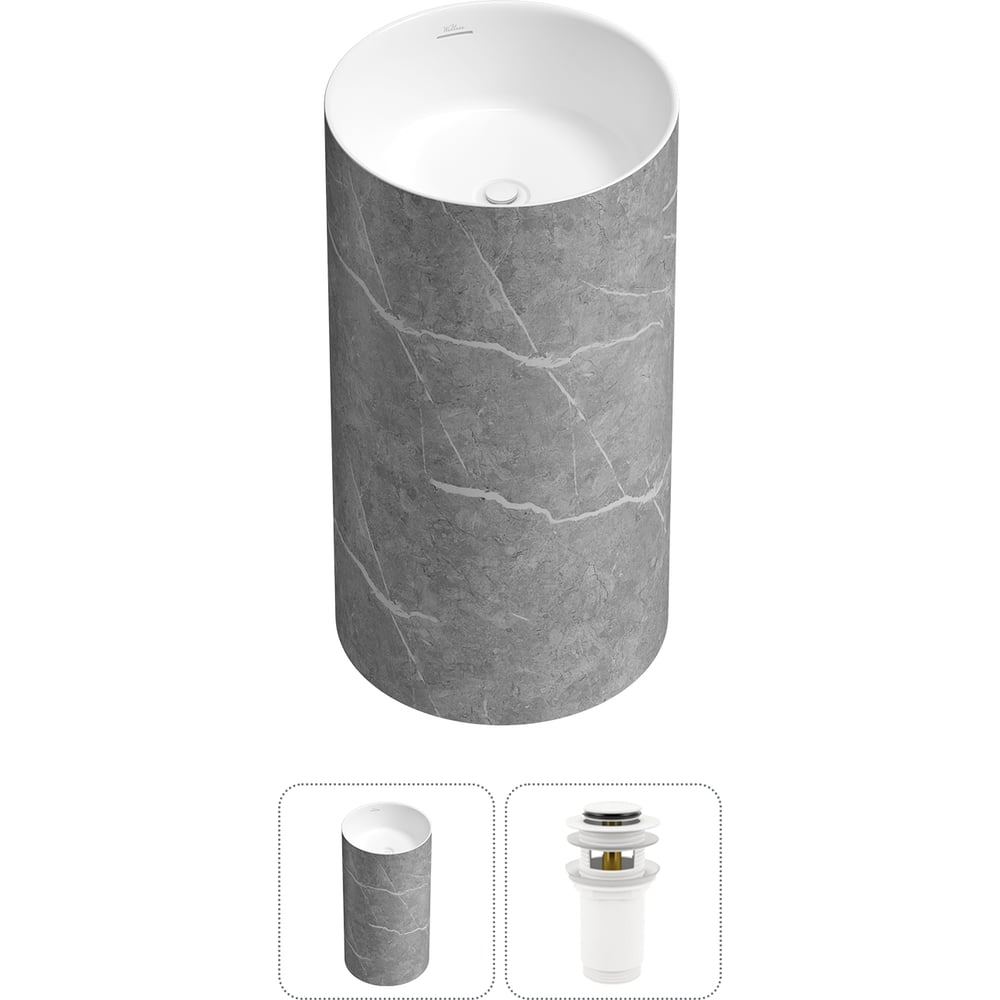 Изображение товара Напольная раковина Wellsee Chalice Perfection 2 в 1 акрил современный дизайн