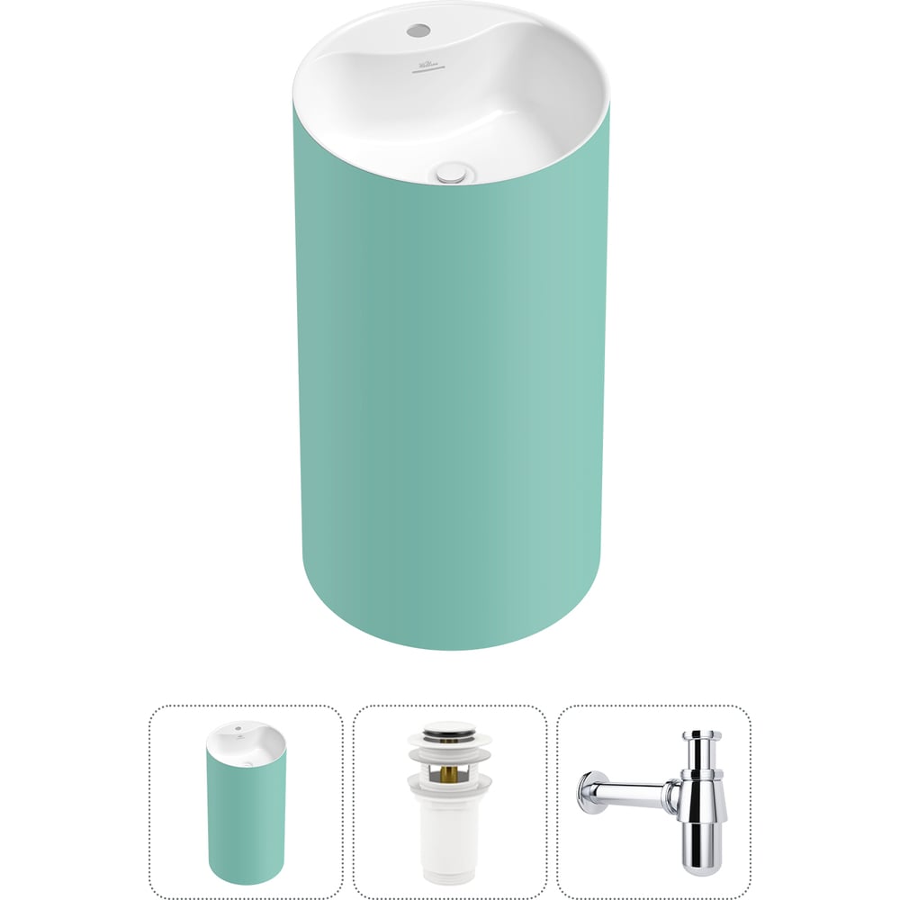 Изображение товара Напольная раковина Wellsee Chalice Perfection 3 в 1 акрил современный дизайн