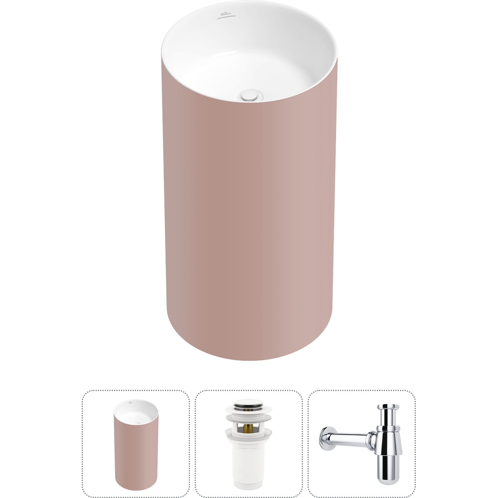 Изображение товара Напольная раковина Wellsee Chalice Perfection 3 в 1 из акрила матовая с белым глянцем