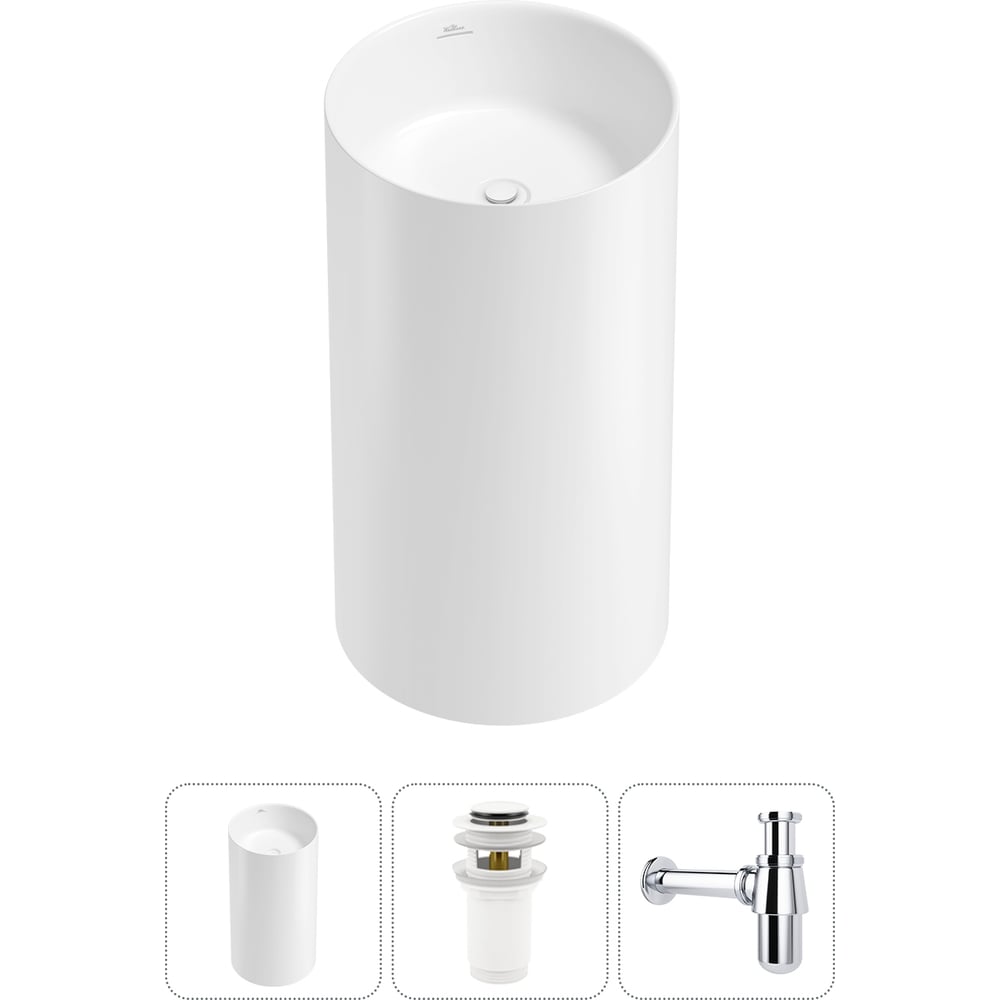 Изображение товара Напольная раковина Wellsee Chalice Perfection из акрила белый глянец