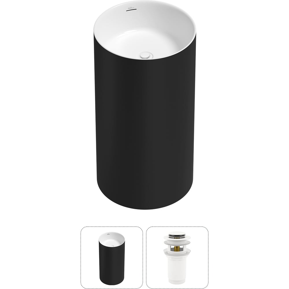 Изображение товара Напольная раковина из акрила Wellsee Chalice Perfection 2 в 1 современный дизайн