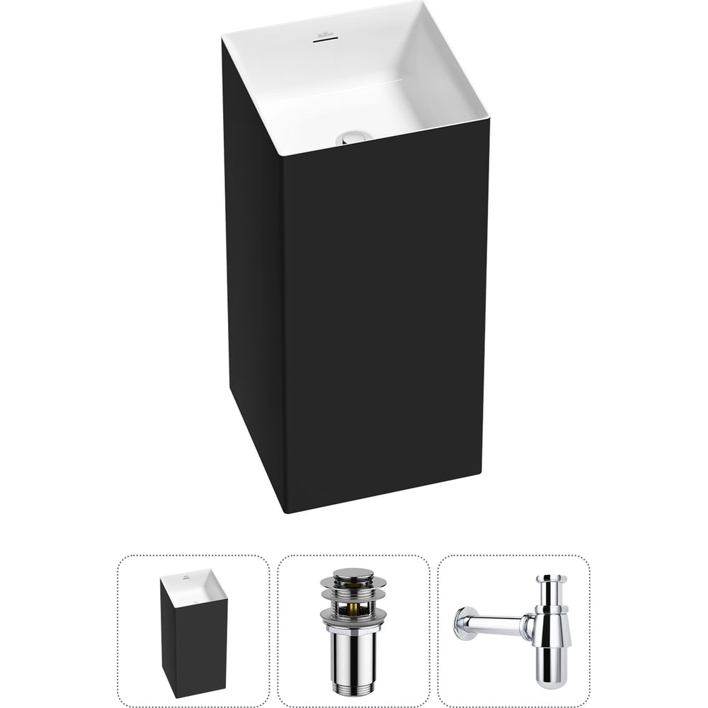 Изображение товара Напольная раковина из акрила Wellsee Pure BY с 1 чашей и современным дизайном