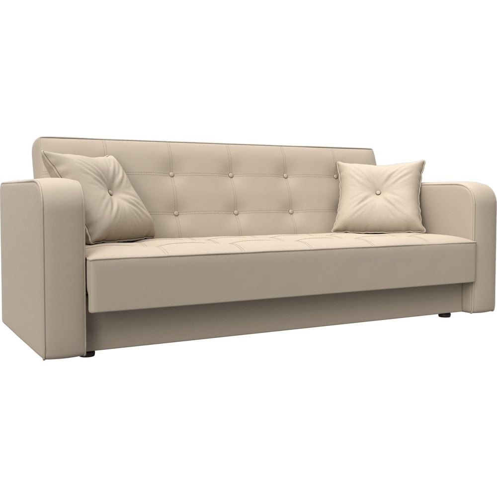 Изображение товара Диван-книжка Лига диванов Тур 121787 бежевый с ящиком и декоративными подушками