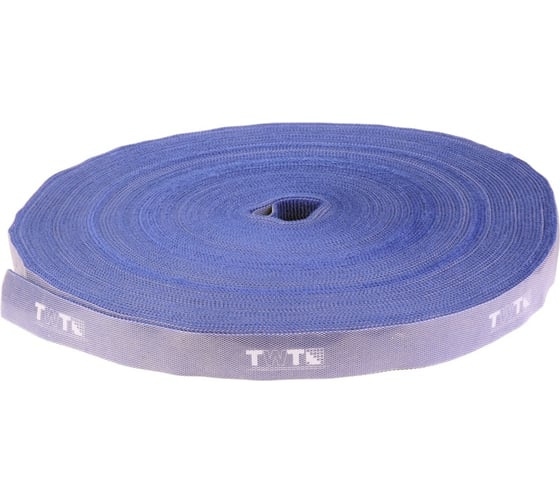 Изображение товара Хомут-липучка TWT шириной 20 мм, 30 м, синий VCM30M-BL