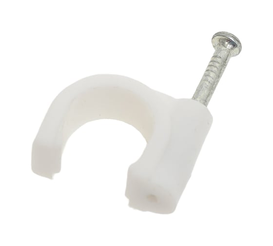 Изображение товара Кабельная клипса TWT круглая, диаметр 10 мм, 100 шт., белая CLR-10