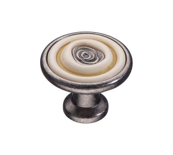 Изображение товара Ручка-кнопка KERRON с фарфором, черненый старинный цинк KF19-18 BAZ