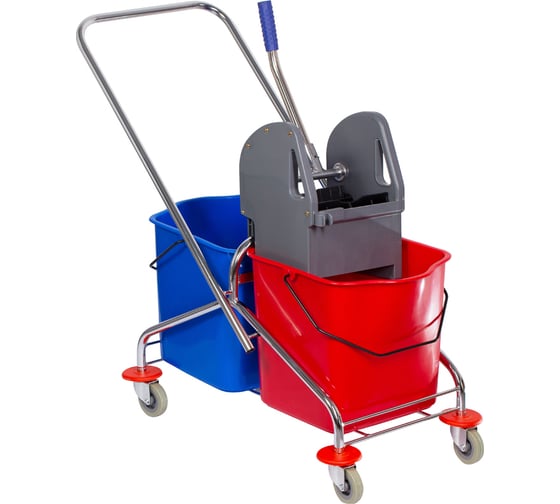 Изображение товара Уборочная тележка OfficeClean Professional 2 ведра 25 л металлический каркас отжим 260494/AF08072