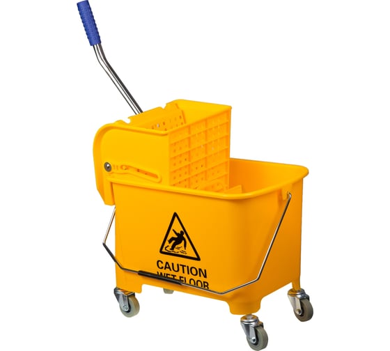 Изображение товара Уборочная тележка OfficeClean Professional ведро 2 секции 20 л прямоугольный механический отжим желтая 260496/AF08068