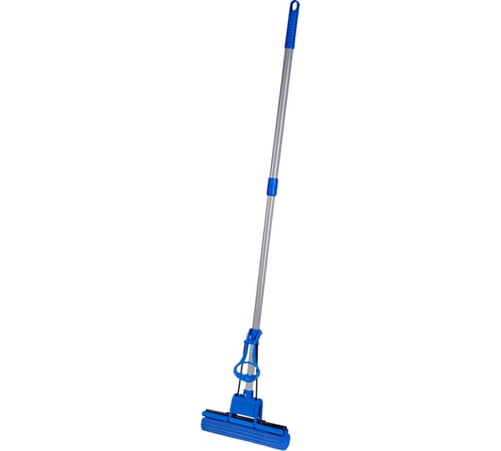 Изображение товара Самоотжимная швабра OfficeClean Professional с губчатой насадкой ПВА 27 см ролик отжим телескопическая ручка 70-125 303270