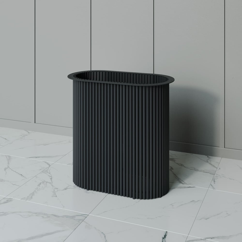 Изображение товара Овальное металлическое подстолье GENGLASS черное TRUBIS Oval GGTP-03-2-O