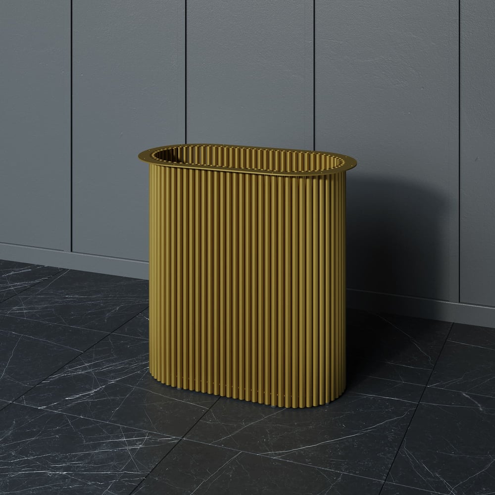 Изображение товара Овальное металлическое подстолье GENGLASS золотое TRUBIS Oval GGTP-03-1-O