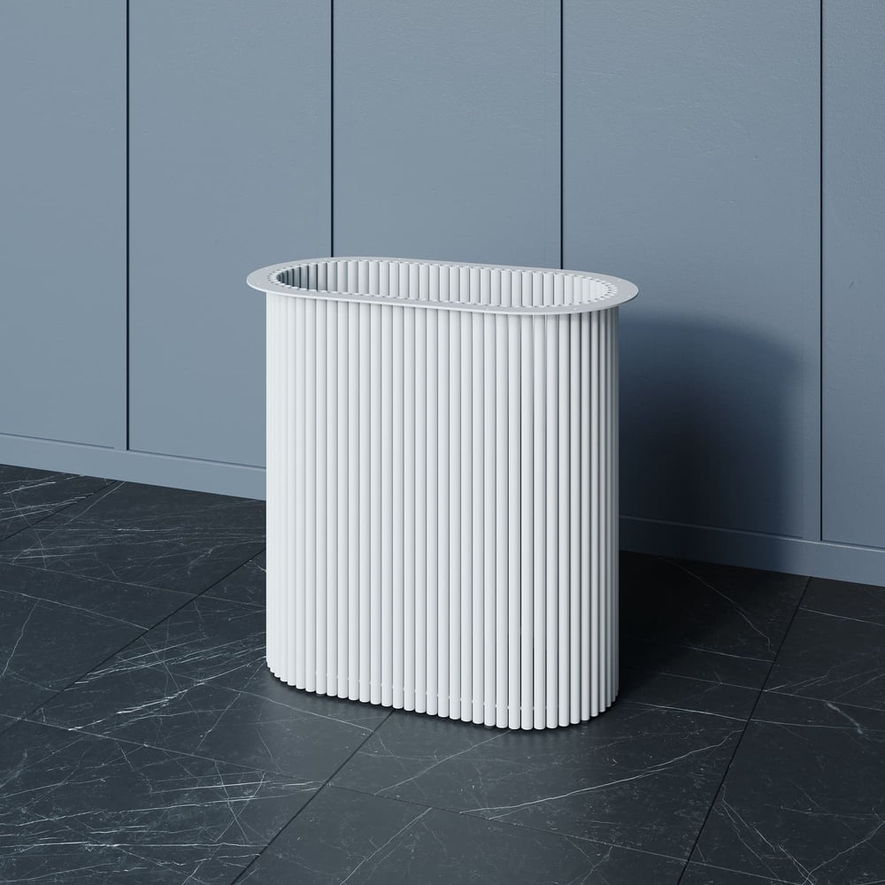 Изображение товара Овальное металлическое подстолье GENGLASS TRUBIS Oval GGTP-03-3-O белое