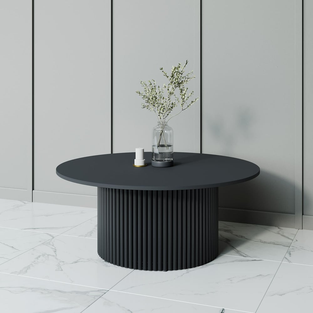 Изображение товара Круглый журнальный стол GENGLASS с металлическим подстольем 100 см