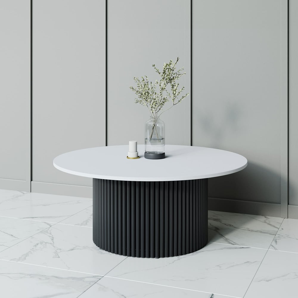 Изображение товара Круглый журнальный стол GENGLASS 600х600 мм с металлическим подстольем TRUBIS Wood