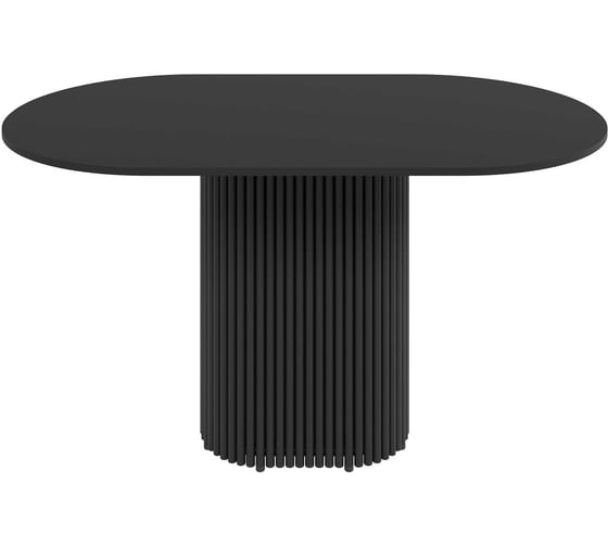 Изображение товара Овальный обеденный стол GENGLASS с чёрным металлическим подстольем и чёрной столешницей TRUBIS Wood, 1400х800х750 мм GGT-03-2-2-O-14080