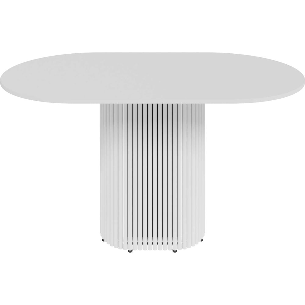 Изображение товара Овальный обеденный стол GENGLASS с белым подстольем и столешницей