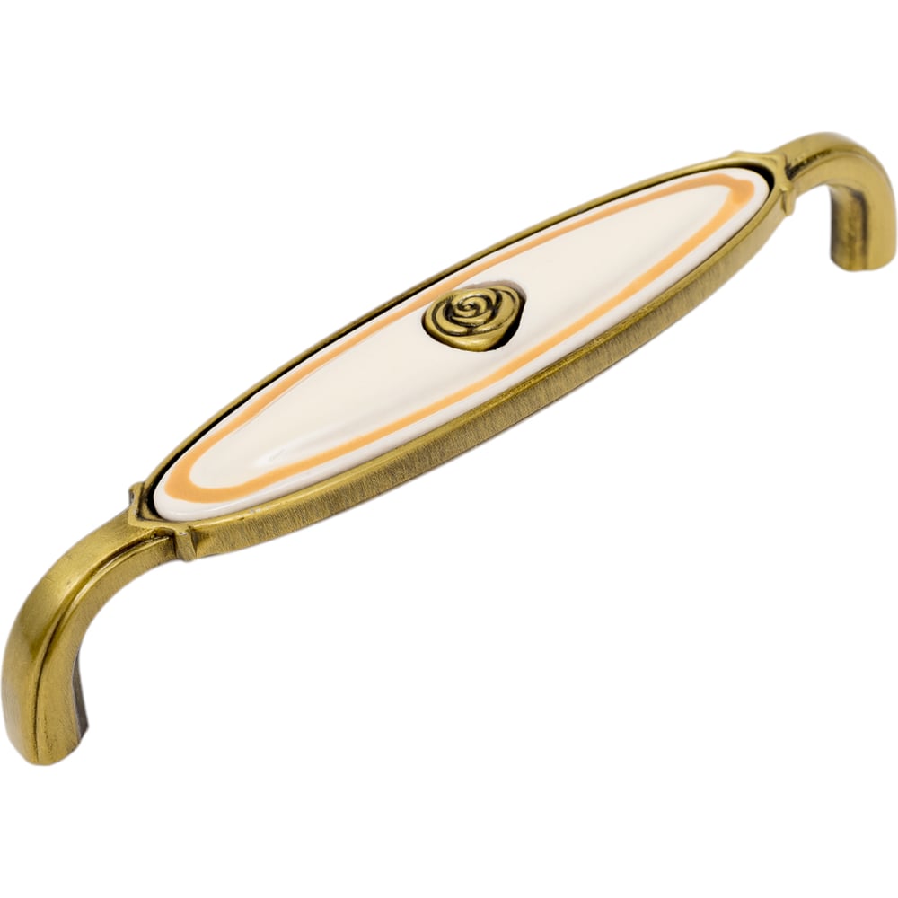 Изображение товара Ручка-скоба KERRON с фарфором 128 мм атласная бронза классика