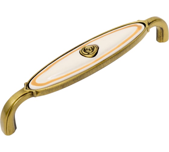 Изображение товара Ручка-скоба KERRON с фарфором, 128 мм, атласная бронза SF19-18-128 MAB