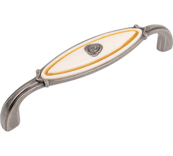 Изображение товара Ручка-скоба KERRON с фарфором, 96 мм, черненый старинный цинк SF19-18-96 BAZ