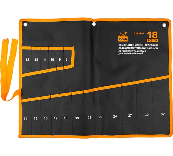 Изображение товара Органайзер тканевый ISMA для набора ключей 18 предметов ISMA-5181P-P(58950)