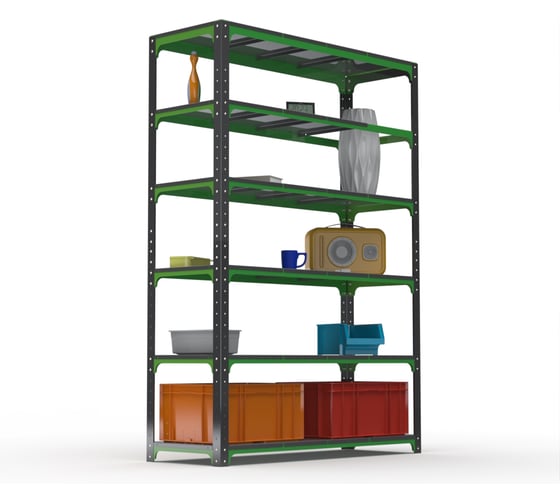 Изображение товара Стеллаж ООО Металекс Metalex Kit Comfort 2400х1200х400 6 полок, серо-зеленый 202344