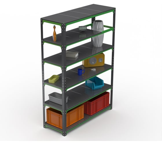 Изображение товара Стеллаж ООО Металекс Metalex Kit Comfort 2000х400х400 6 полок, серо-зеленый 202025