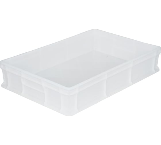 Изображение товара Ящик Тара.ру п/э 600х400х120, морозостойкий, сплошной, без ручек, натуральный 16396