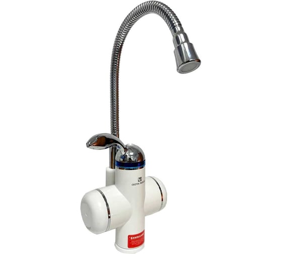 Изображение товара Смеситель с электронагревом для кухни Gota Rocio G90056 с гибким изливом, белый 90056-GOTA
