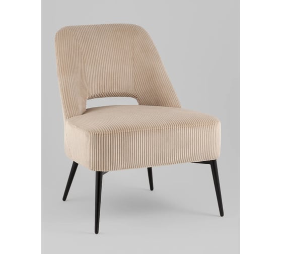 Изображение товара Кресло лаунж Стул Груп Бостон велюр рельефный бежевый vd-boston-cl-cream