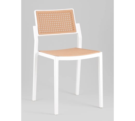 Изображение товара Стул для кухни обеденный Стул Груп пластиковый Milto, белый (комплект 4 стула) 8059 white/beige BOX