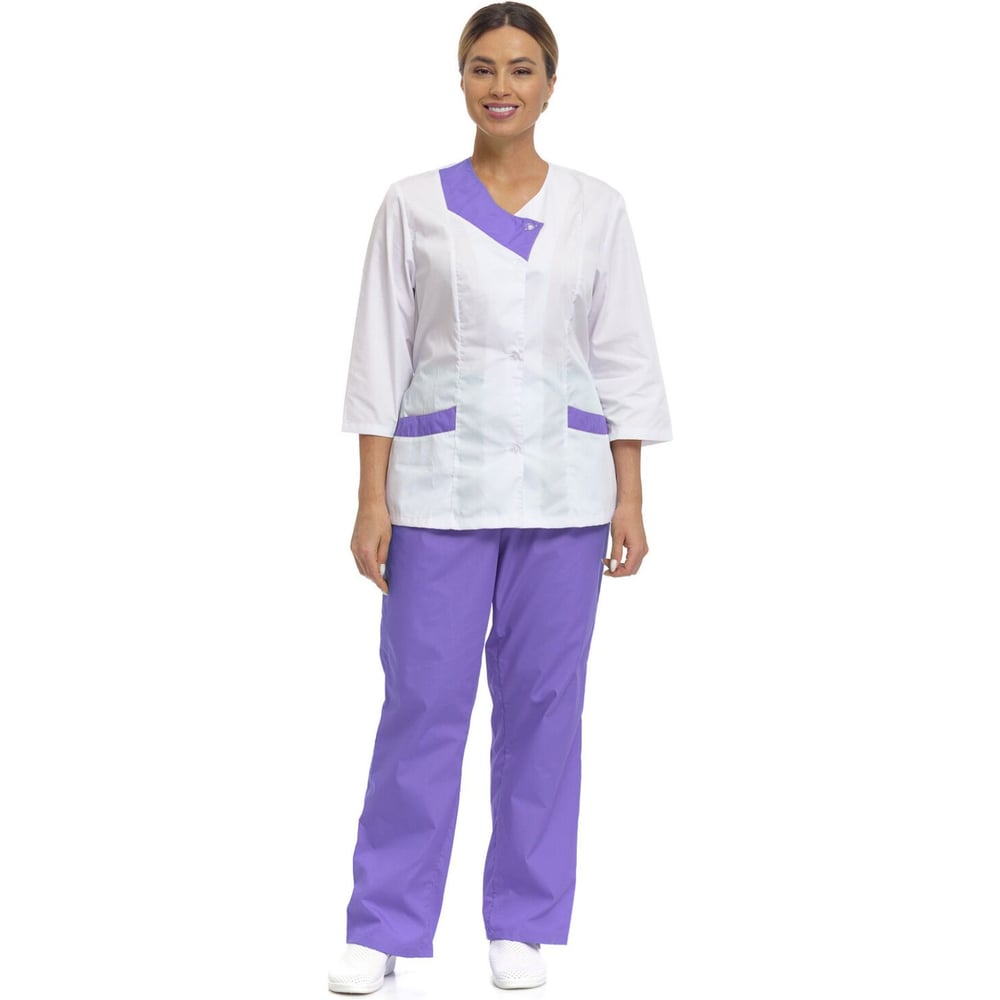 Изображение товара Костюм женский медицинский ИВАРУС Волна куртка + брюки, цвет сиреневый, размер 48-50, рост 158-164 3001 (48/158