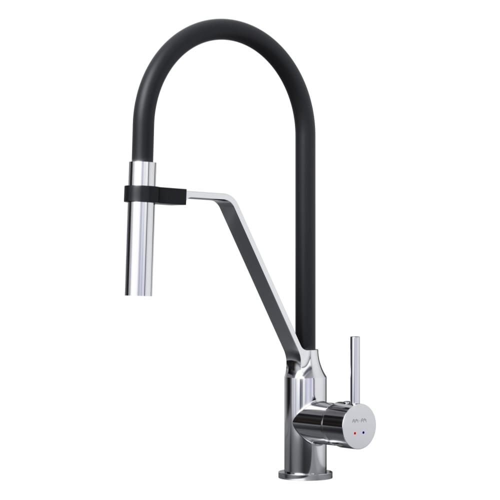 Изображение товара Смеситель кухонный AM.PM Like S Plus с гибким изливом черный хром