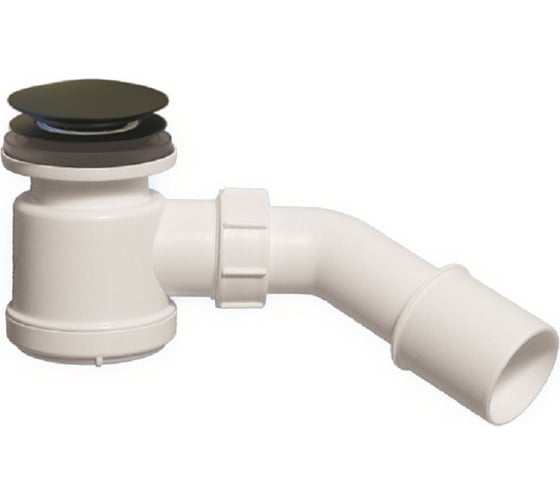 Изображение товара Трап для поддона McAlpine выпуск 70мм, 50/60-1 1/2, h=92мм, с трубкой 40/50, тип кнопка, матовый черный MRS2CL-MBL