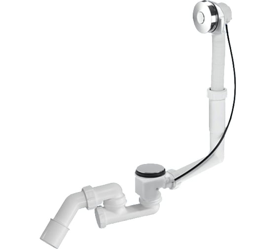 Изображение товара Полуавтоматический слив-перелив McAlpine пластиковый, с нажимной кнопкой, с жестким соединением (Lтросика=575мм), с коленом MRB13CBSR