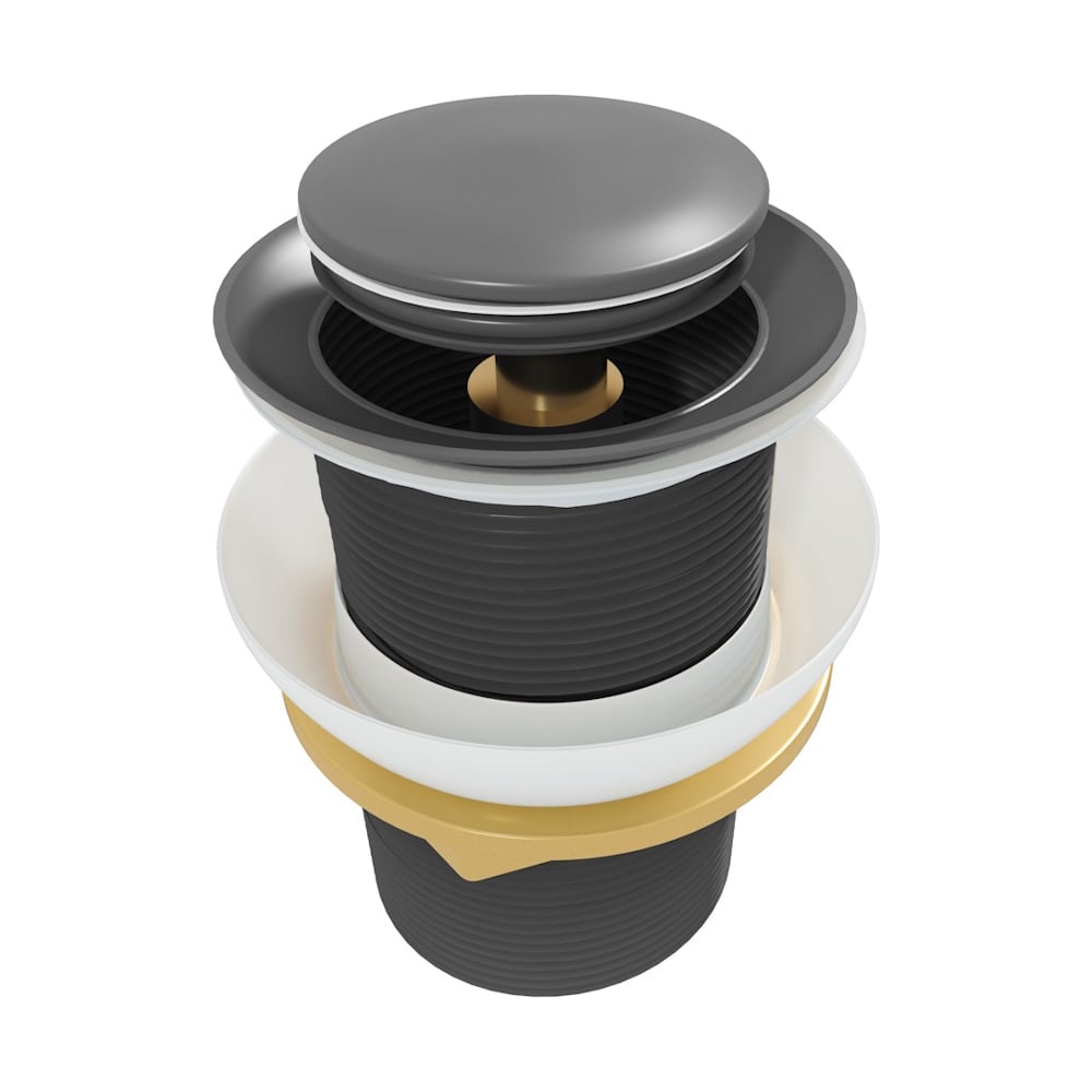 Изображение товара Донный клапан для раковины Teymi Ritta черный матовый без перелива