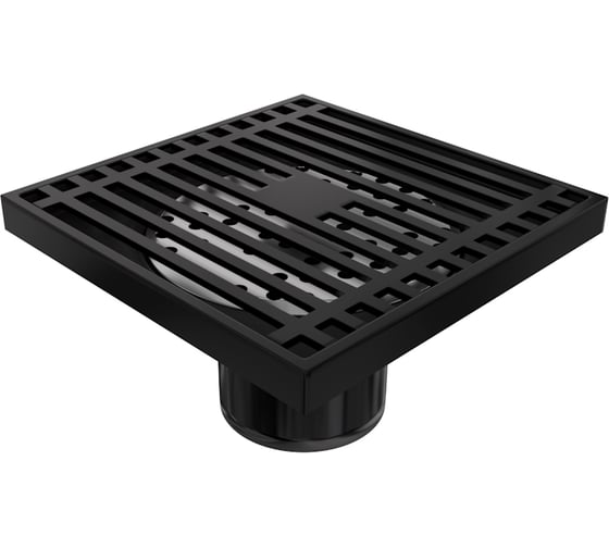 Изображение товара Душевой трап с сухим затвором Teymi Helmi 10х10 см, вертикальный выпуск, c решеткой черный T90321 ЦБ-00270267