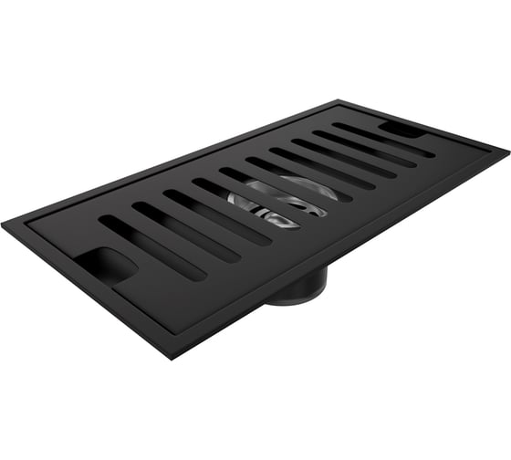 Изображение товара Душевой трап с сухим затвором Teymi Helmi вертикальный выпуск 10х20 c решеткой черный T90324 ЦБ-00270269