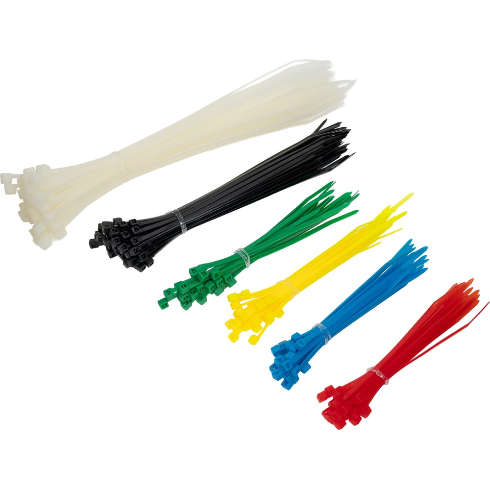 Изображение товара Кабельные стяжки DYLLU 200 100-200 мм, пластик, разноцветные, 200 шт.