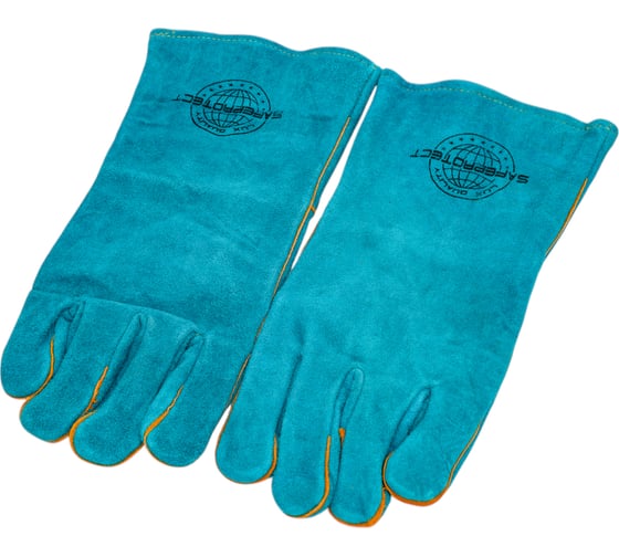 Изображение товара Краги спилковые Safeprotect КАМЧАТКА бирюзовые (флисовая подкладка) р 10.5, 1 пара 144711