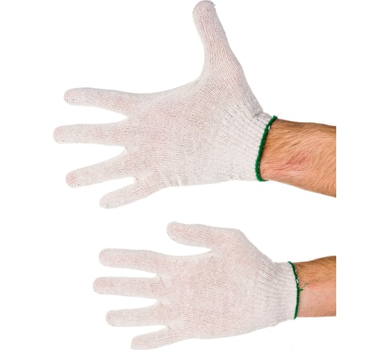 Изображение товара Перчатки АНТЕЙ ПЛЮС Эконом, 10 класс вязки, 100 текс 30-32г, белые, 250 пар 001