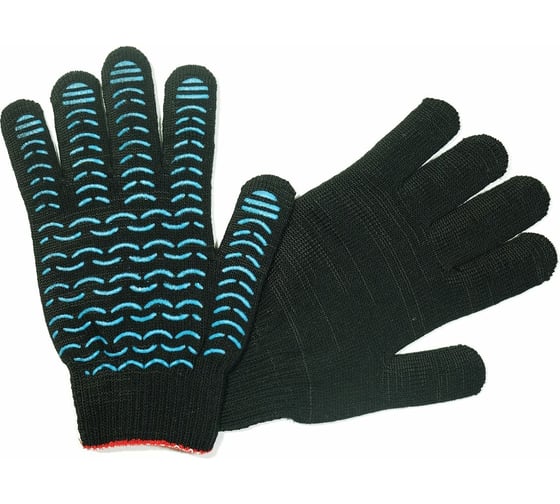 Изображение товара Перчатки АНТЕЙ ПЛЮС Стандарт, ПВХ-волна, 10 класс вязки, 116 текс 45-48г, 250 пар, черные, 012