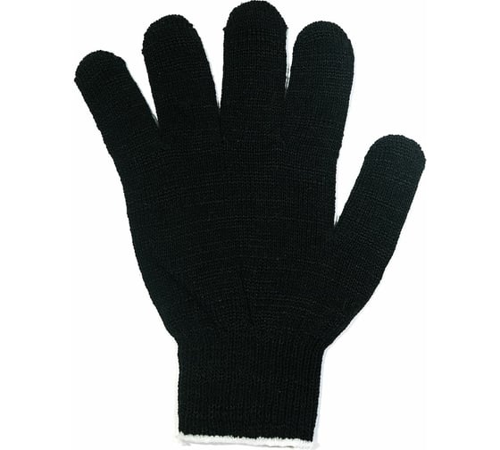 Изображение товара Перчатки АНТЕЙ ПЛЮС Люкс, х/б, 5-ти нитка, 10 класс вязки, 134 текс 42-45г, черные, 250 пар, 018