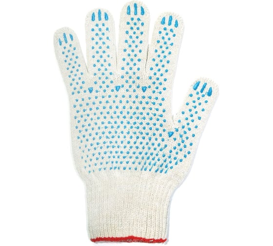 Изображение товара Перчатки АНТЕЙ ПЛЮС Люкс, ПВХ-точка, 10 класс вязки, 134 текс 47-50г, белые, 250 пар 020