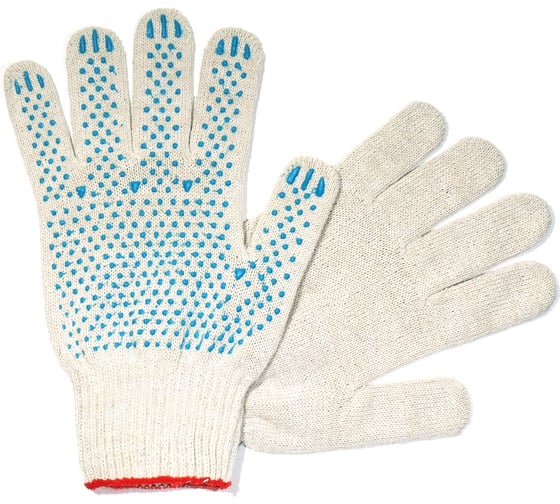 Изображение товара Перчатки АНТЕЙ ПЛЮС Люкс Премиум, ПВХ-точка, 10 класс вязки, 151 текс 55-58г, белые, 250 пар 032