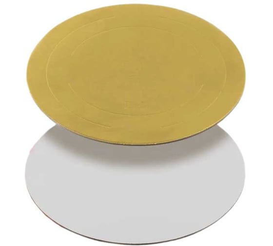 Изображение товара Подложки под торт S-Chief 20 см, 1.5 мм, 3 шт, под золото/белый жемчуг, PDC-0023 731311